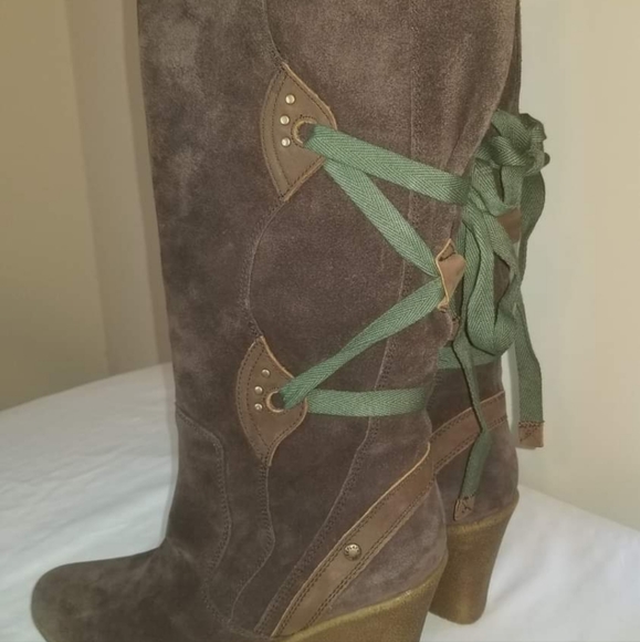 Replay brand real leather wedge boots - Picture 2 of 3